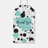 Blauwgroen Blue Polka Dots Glam Party Dank je Cadeaulabel (Voorkant)