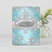 Blauwgroen Blue Princess Winter Wonderland Sweet 1 Kaart (Staand voorkant)