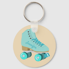 Blauwgroen Blue Retro Quad Roller Schaats, speciaa Sleutelhanger