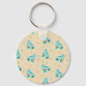 Blauwgroen Blue Retro Quad Roller Schaats, speciaa Sleutelhanger (Achterkant)