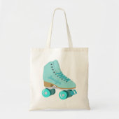 Blauwgroen Blue Retro Quad Roller Schaats, speciaa Tote Bag (Voorkant)