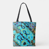 Blauwgroen Blue Ripples Canvas tas (Achterkant)