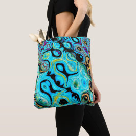 Blauwgroen Blue Ripples Canvas tas