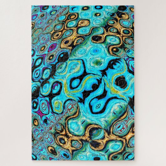 Blauwgroen Blue Ripples Jigsaw Puzzel (Verticaal)