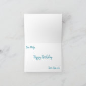 Blauwgroen Blue Road Fietser Verjaardag Kaart (Binnen)