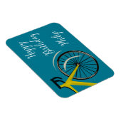 Blauwgroen Blue Road Fietser Verjaardag Kaart Magneet (Rechterzijde)