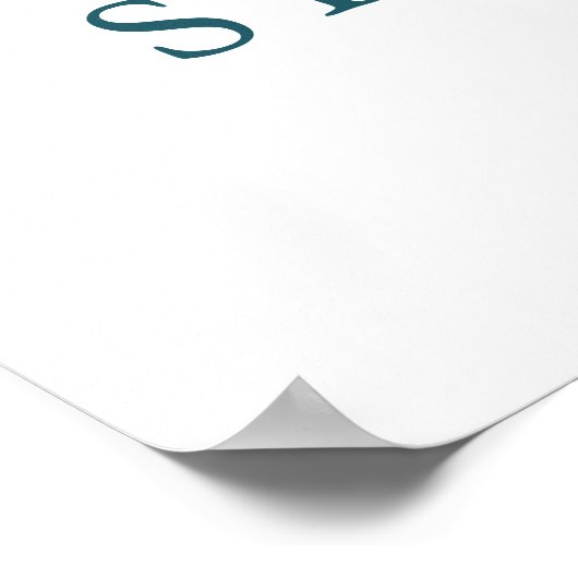 Blauwgroen Blue Rust Terracotta Vrijgezellenfeest Poster (Hoek)