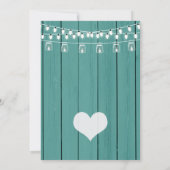 Blauwgroen Blue Rustic Wood Rehearsal Dinner Invit Kaart (Achterkant)