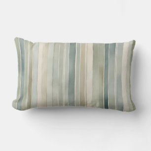 Blauwgroen Blue Sage Green Cream Distressed Stripe Kussen