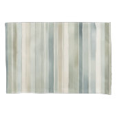 Blauwgroen Blue Sage Green Cream Distressed Stripe Kussensloop (Voorkant)