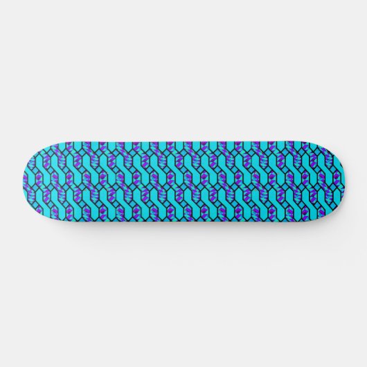 Blauwgroen Blue Shim Shim Pattern Persoonlijk Skateboard (Horizontaal)