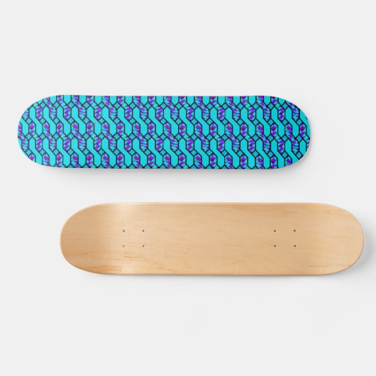 Blauwgroen Blue Shim Shim Pattern Persoonlijk Skateboard (Horizontaal)