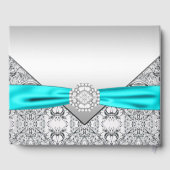 Blauwgroen Blue Silver Wedding Gastenboek (Achterkant)