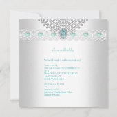 Blauwgroen BLUE Silver White Diamond 2 Kaart (Achterkant)