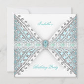 Blauwgroen BLUE Silver White Diamond 2 Kaart (Voorkant)