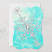 Blauwgroen Blue Silver Winter Wonderland Sweet 16  Kaart (Achterkant)