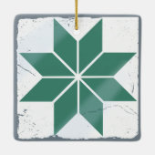 Blauwgroen Blue Snowflake Tegel bordspel noodlotti Keramisch Ornament (Achterkant)