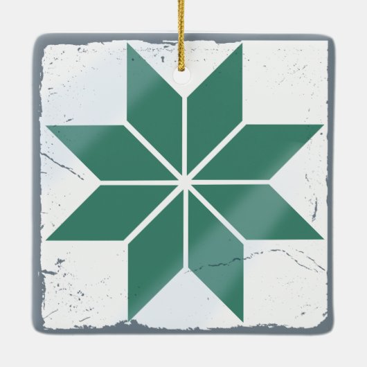 Blauwgroen Blue Snowflake Tegel bordspel noodlotti Keramisch Ornament (Achterkant)