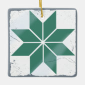 Blauwgroen Blue Snowflake Tegel bordspel noodlotti Keramisch Ornament (Voorkant)