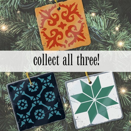 Blauwgroen Blue Snowflake Tegel bordspel noodlotti Keramisch Ornament