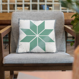 Blauwgroen Blue Snowflake Tegel bordspel noodlotti Kussen