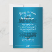 Blauwgroen Blue Snowflake White Logo Kantoor Holid Kaart (Voorkant)