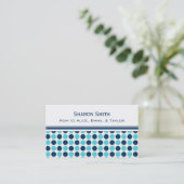 Blauwgroen Blue Stippen Pattern Mam Calling Cards Contactkaartje (Staand voorkant)