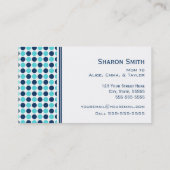 Blauwgroen Blue Stippen Pattern Mam Calling Cards Contactkaartje (Achterkant)
