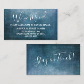 Blauwgroen Blue Textured Grunge "We hebben ons ver Informatiekaartje (Voorkant / Achterkant)