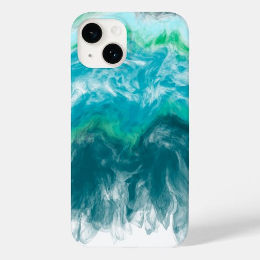 Blauwgroen Blue Turquoise Digital Ocean Fluid Art Case-Mate iPhone Case (Achterkant)