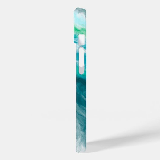 Blauwgroen Blue Turquoise Digital Ocean Fluid Art Case-Mate iPhone Case (Achterkant / Links)