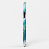 Blauwgroen Blue Turquoise Digital Ocean Fluid Art Case-Mate iPhone Case (Achterkant/rechts)