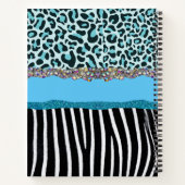 Blauwgroen Blue Turquoise Girly Modern Glam Retro Notitieboek (Achterkant)