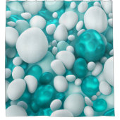 Blauwgroen Blue Turquoise Pearl Aqua White Abstrac Douchegordijn (Voorkant)