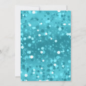 Blauwgroen Blue Unicorn verjaardagsfeestuitnodigin Kaart (Achterkant)