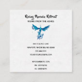 *~* BLAUWGROEN BLUE Veters Phoenix Rising Ashes Vierkante Visitekaartje (Achterkant)
