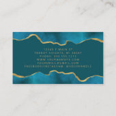 Blauwgroen Blue Waterverf Gold Foil Luxury Visitekaartje (Achterkant)