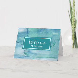Blauwgroen Blue Waterverf medewerker Welkom bij he Kaart