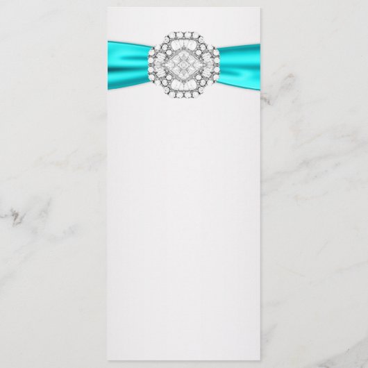 Blauwgroen Blue Wedding Menu Programma (Achterkant)