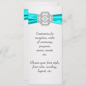 Blauwgroen Blue Wedding Menu Programma (Voorkant / Achterkant)