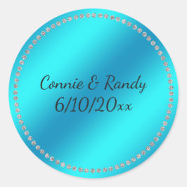 Blauwgroen Blue Wedding Sticker