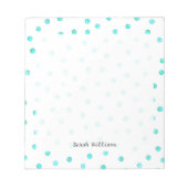 Blauwgroen Blue White Confetti Stippen Pattern Notitieblok (Voorkant)