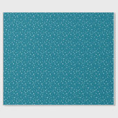 Blauwgroen Blue White Falling Sneeuwvakantie Cadeaupapier (Vlak)
