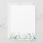 Blauwgroen Blue Wildflowers Baby shower Kaart (Achterkant)