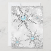 Blauwgroen Blue Winter Wonderland Birthday Party Kaart (Achterkant)