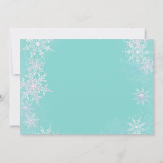 Blauwgroen Blue Winter Wonderland Masquerade Party Kaart (Achterkant)