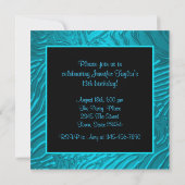 Blauwgroen Blue Zebra Girls 13e verjaardagsfeest Kaart (Achterkant)