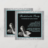 Blauwgroen Blue Zebra High Heels vrijgezellenfeest Kaart (Voorkant / Achterkant)