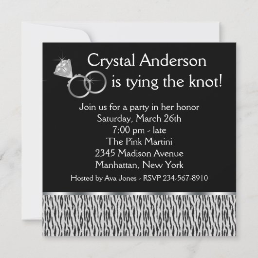 Blauwgroen Blue Zebra High Heels vrijgezellenfeest Kaart (Achterkant)