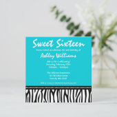 Blauwgroen Blue Zebra Sweet 16 Kaart (Staand voorkant)